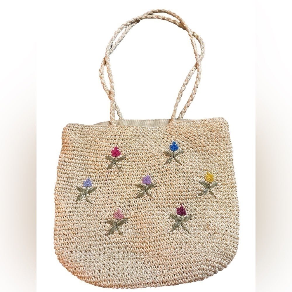Charter Club Straw Handbag with cell phone holder
